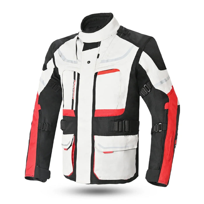 Motorcycle Touring Jacket Ice Black Red