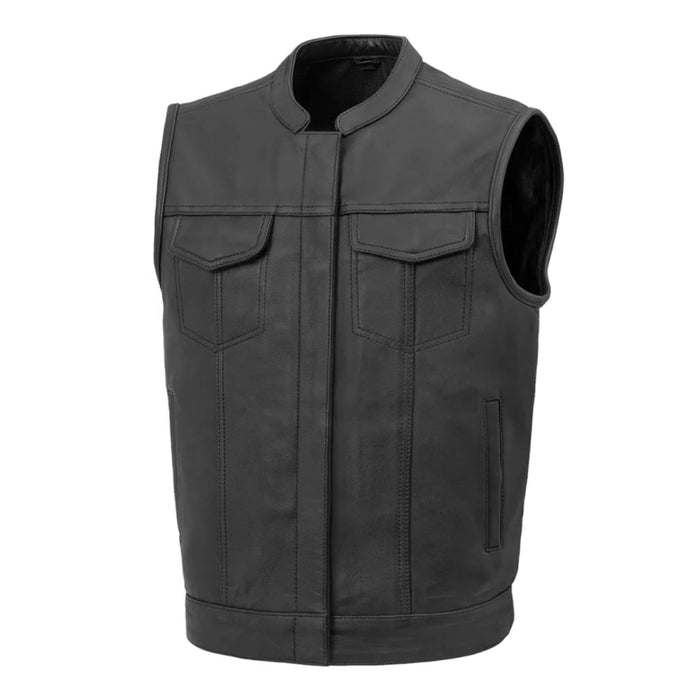 Classic Club Style Leather Motorcycle Vest