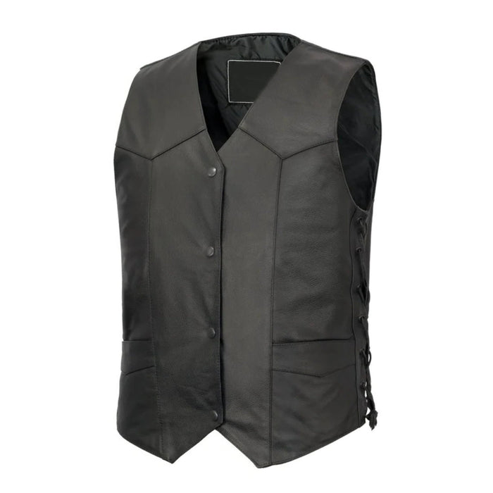 Classic Western Leather Motorcycle Vest