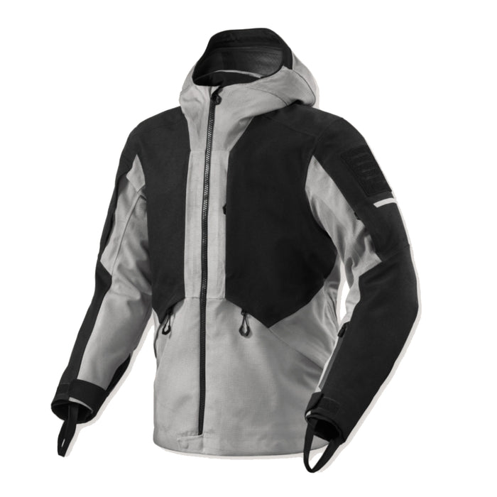 Men’s Hooded Textile Motorcycle Touring Jacket – Black & Grey