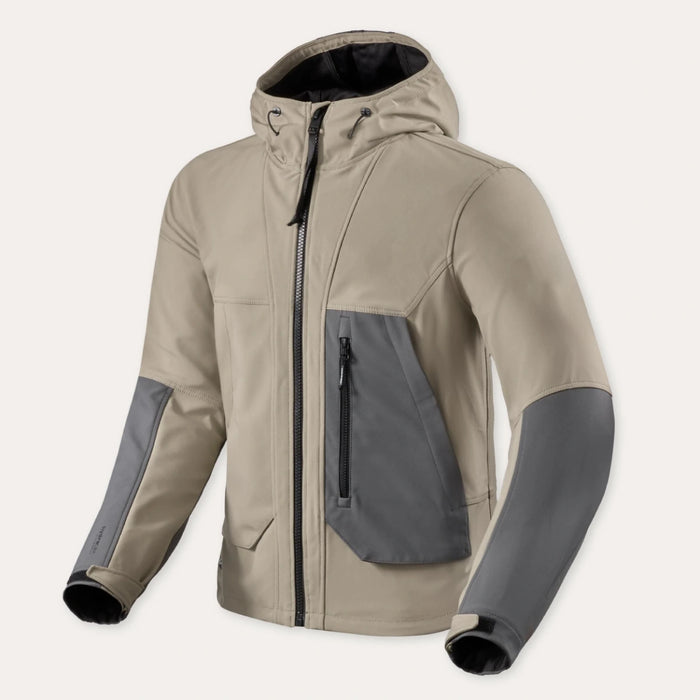 Urban Hooded Textile Motorcycle Jacket – Sand / Grey