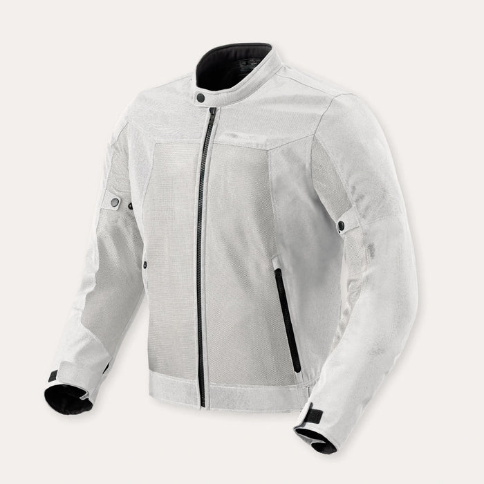 Summer Airflow Mesh Motorcycle Jacket – White / Grey