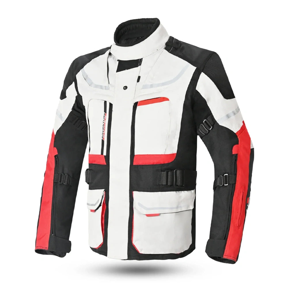 Motorcycle Touring Jacket Ice Black Red
