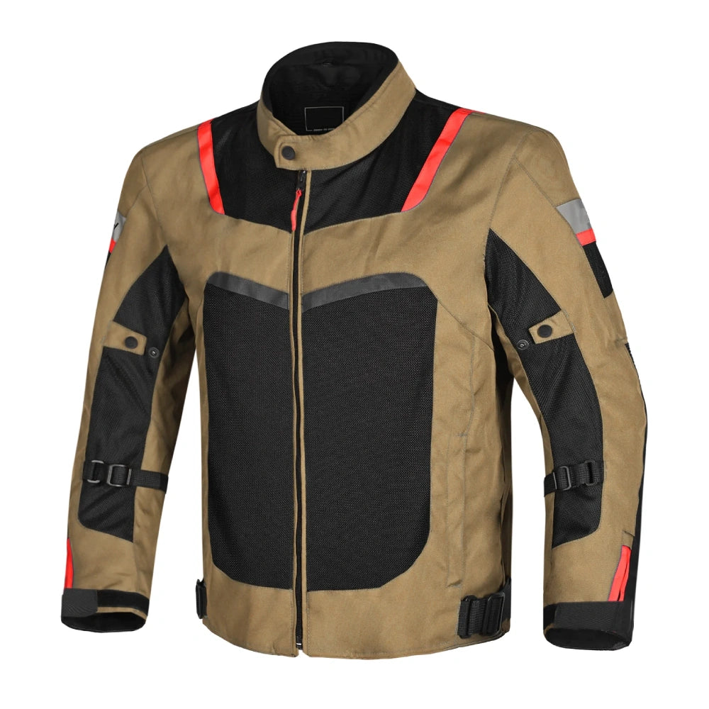 SPIRAL MESH Motorcycle Textile Jacket Brown Black