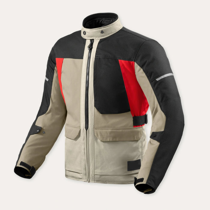 All-Terrain Waterproof Adventure Jacket - Sand/Black/Red