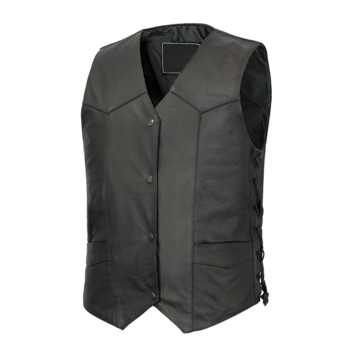 Classic Western Leather Motorcycle Vest