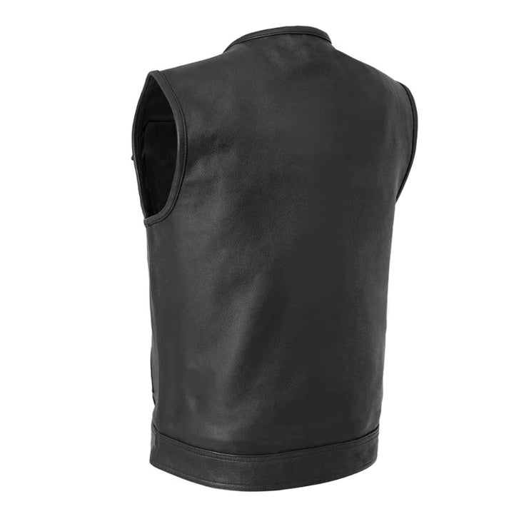 Utility Pocket Leather Motorcycle Vest