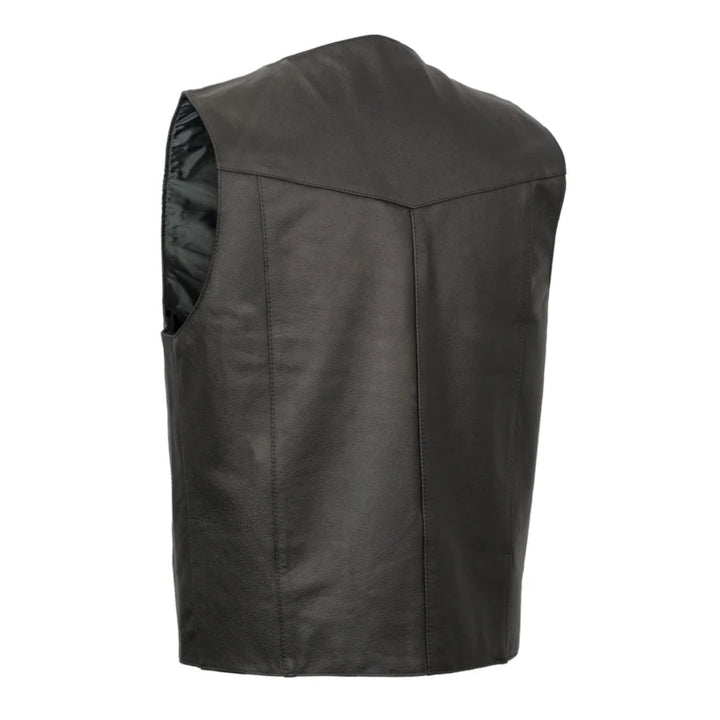 Western Style Leather Motorcycle Vest