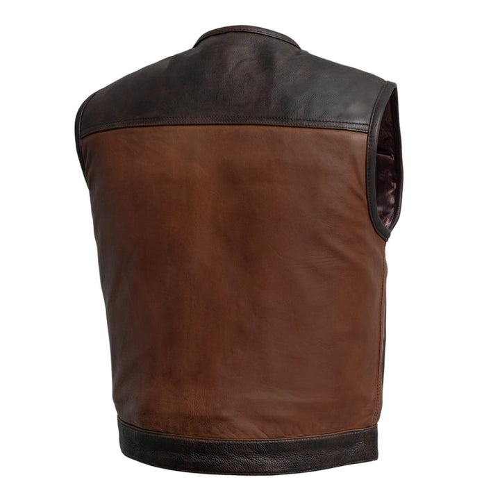 Two-Tone Leather Motorcycle Vest