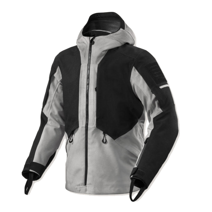 Men’s Hooded Textile Motorcycle Touring Jacket – Black & Grey