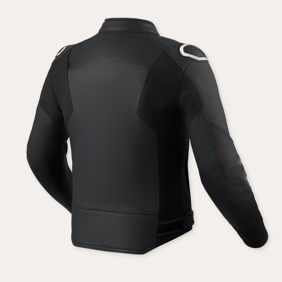 Perforated Stealth Leather Sport Jacket - Black