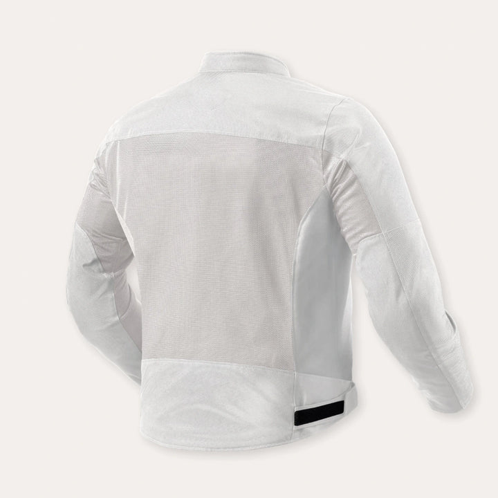 Summer Airflow Mesh Motorcycle Jacket – White / Grey