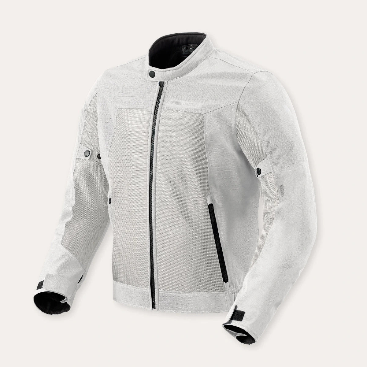 Summer Airflow Mesh Motorcycle Jacket – White / Grey