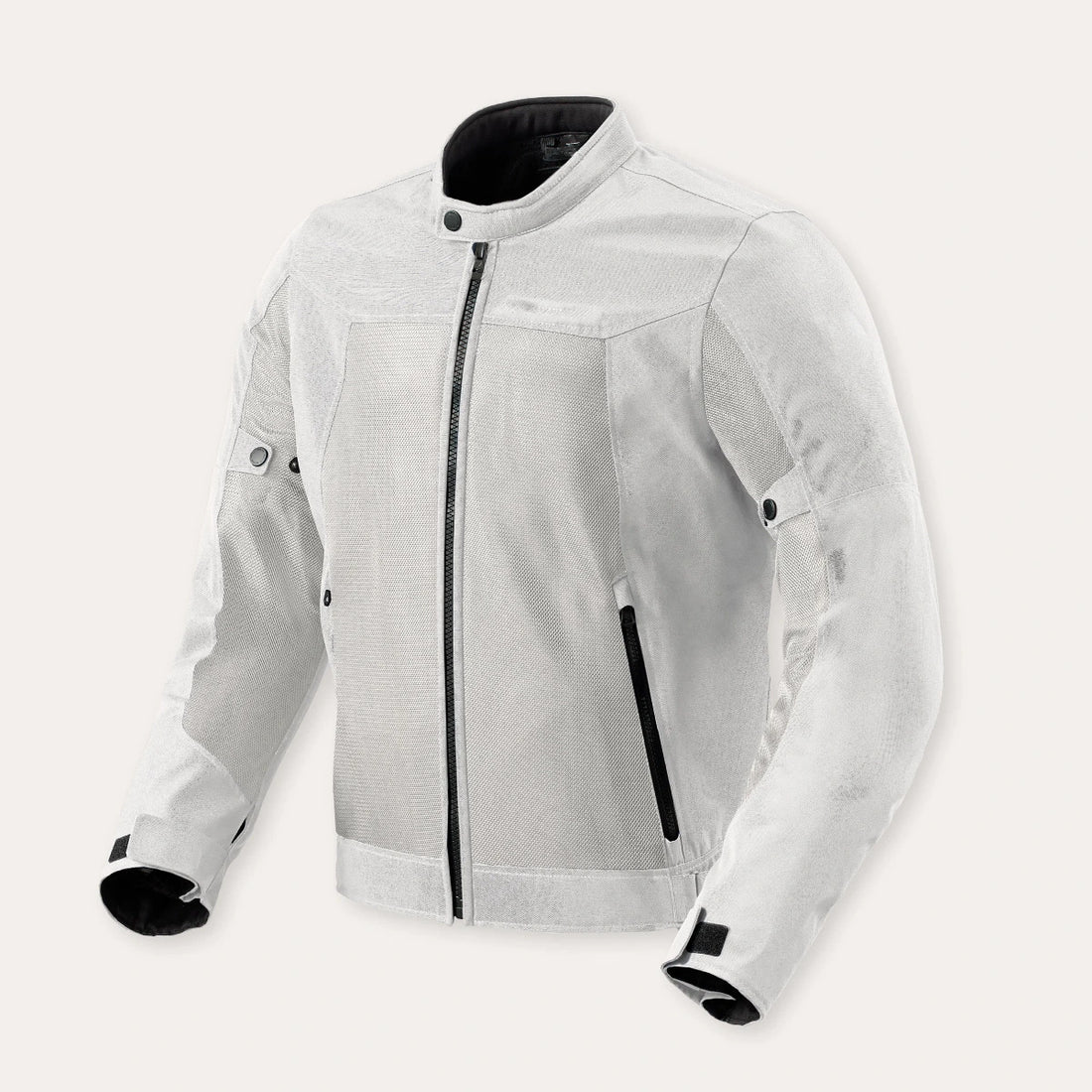 Summer Airflow Mesh Motorcycle Jacket – White / Grey